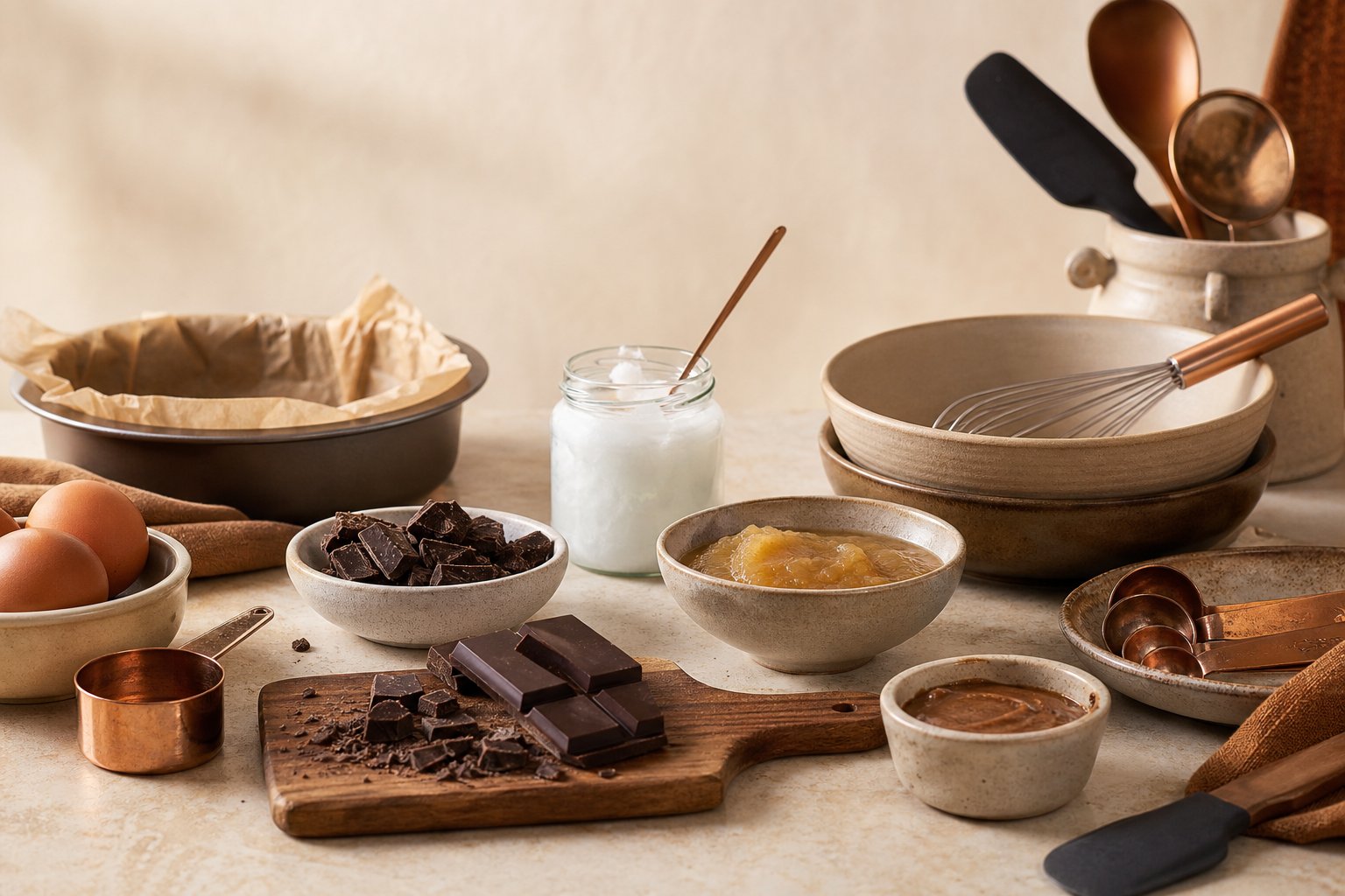 Ingredients pour fondant chocolat sans beurre testes
