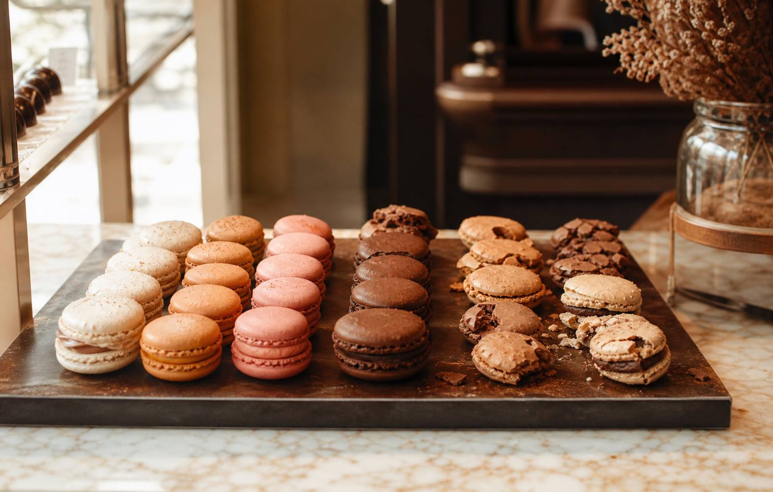 Ganache pour macarons dans un bol, texture lisse et brillante