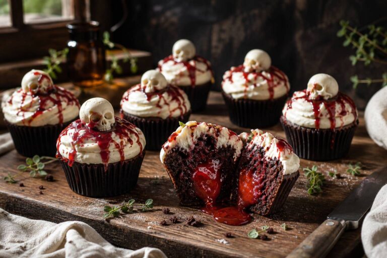Cupcakes Macabres pour une Halloween Sanglante