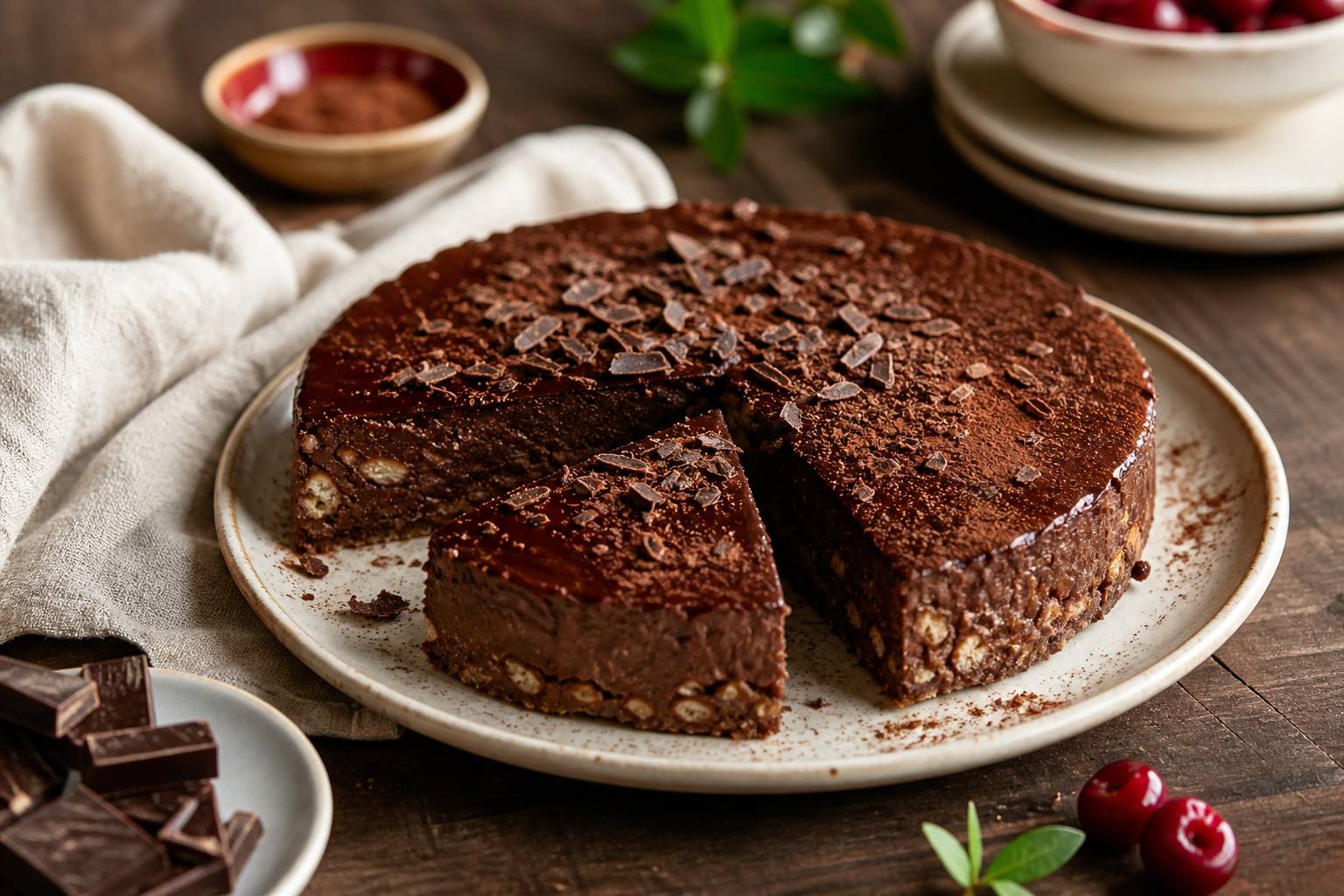 Délicieux gâteau au chocolat sans cuisson : simple, rapide et irrésistible !, Gâteau au chocolat
