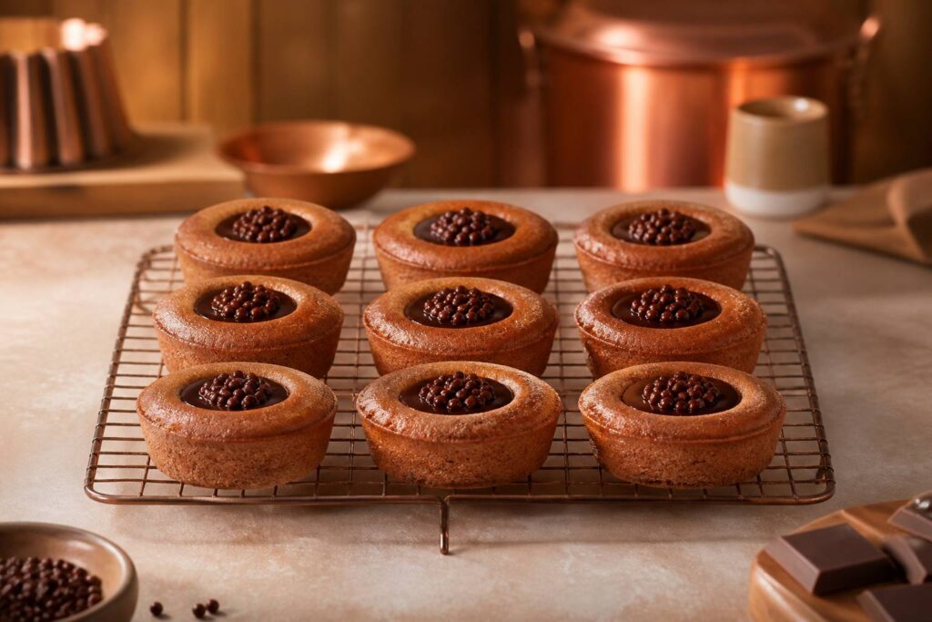 Tigrés au chocolat avec ganache et perles croustillantes