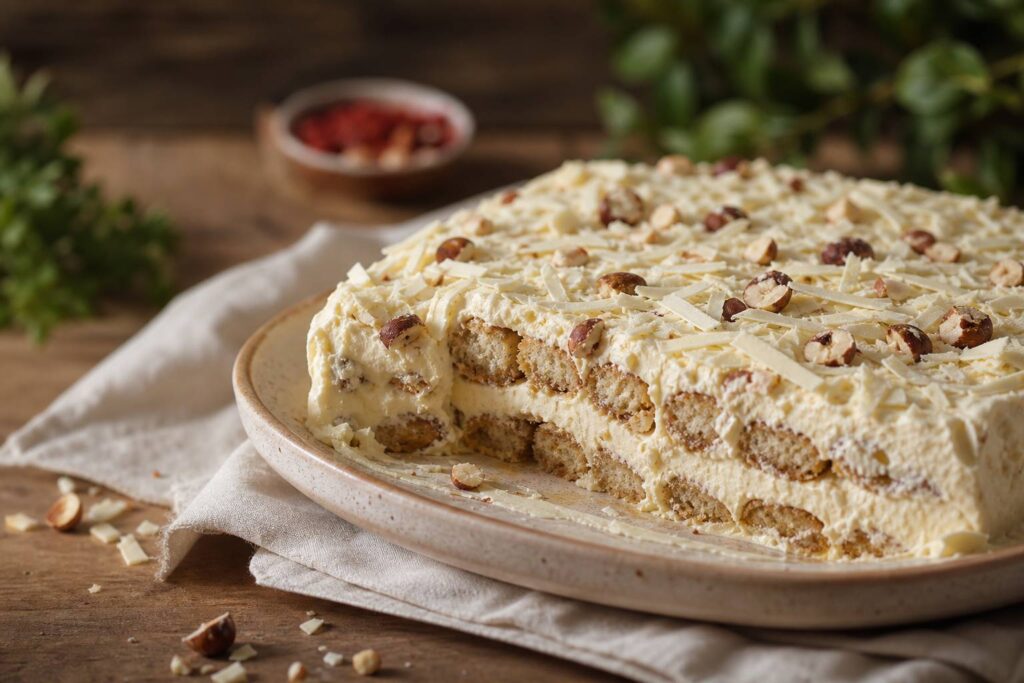 Tiramisu au Chocolat Blanc Bueno : Une Douceur Sans Caféine, Tiramisu au Chocolat Blanc Bueno