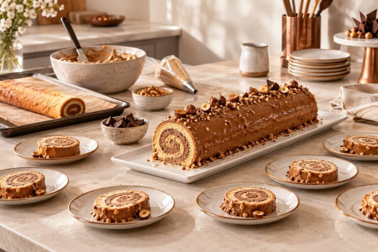 Bûche roulée pralinée : un délice gourmand à partager