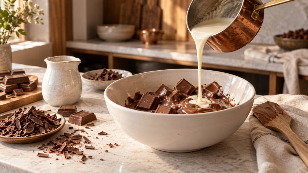 Illustration éditoriale du sujet : Découverte gourmande : Ganache Kinder en format Maxi