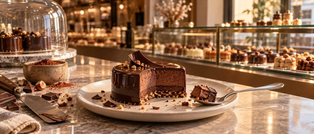 Illustration éditoriale du sujet : L'élégance du Royal au chocolat : un délice royal à savourer