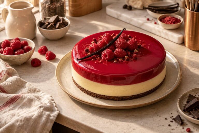 Délice onctueux aux fraises et vanille : un entremets raffiné à savourer